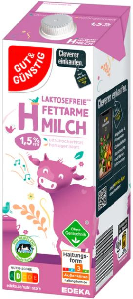 EDEKA Laktosefreie H-Milch 1,5% Fett