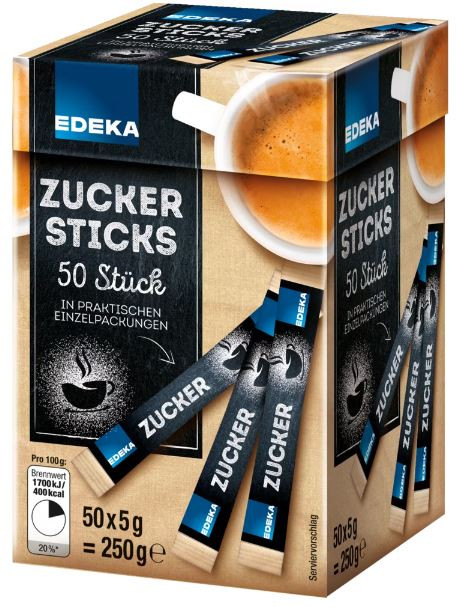Hellma Zucker-Sticks Goldline 750 Stk. Je 4 G - 3 Kg Vorrats-Box